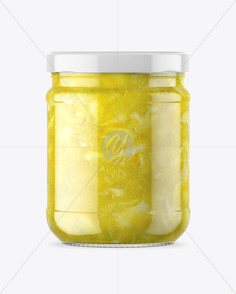 Clear Glass Lemon Jam Jar Mockup