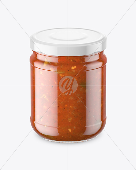 Clear Glass Taco Sauce Jar Mockup - Free Download Images High Quality