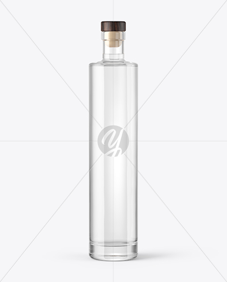 Vodka Bottle with Wooden Cap Mockup