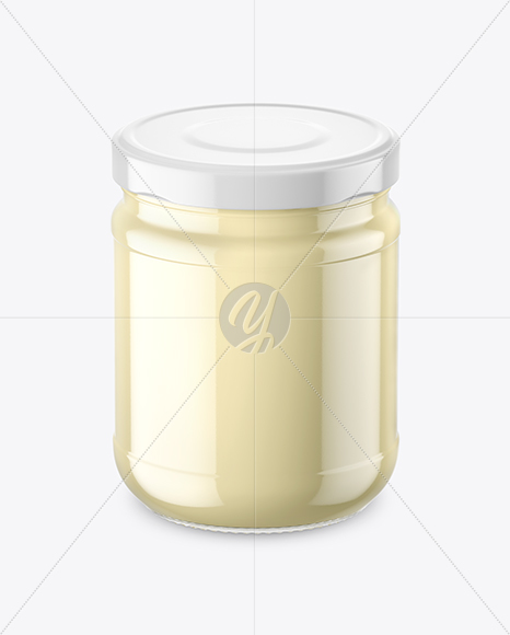 Clear Glass Mayonnaise Sauce Jar Mockup