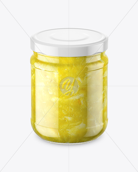 Clear Glass Lemon Jam Jar Mockup