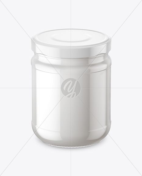 Clear Glass Jar with Coconut Oil Mockup