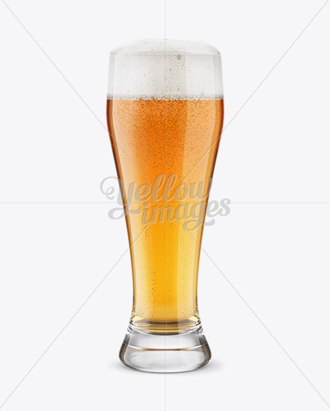 Weizen Glass with Lager Beer Mockup