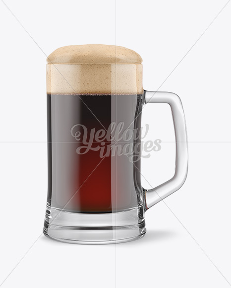 Tankard Glass Mug with Stout Beer Mockup - Free Download Images High