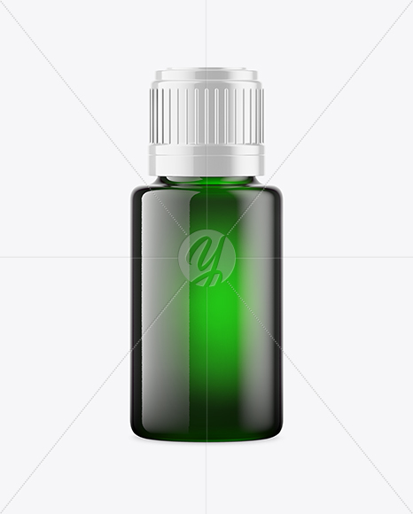 Green Glass Oil Bottle Mockup