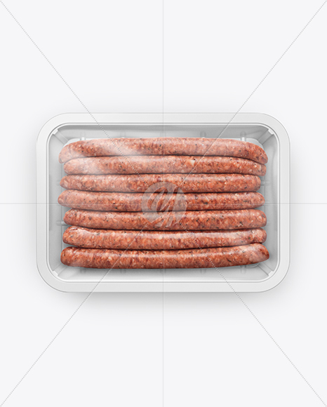 Plastic Tray With Sausages Mockup