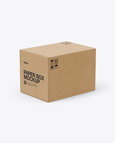Kraft Box Mockup - Cardboard box mockup