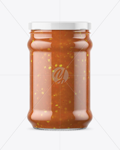 Clear Glass Sweet & Sour Sauce Jar Mockup