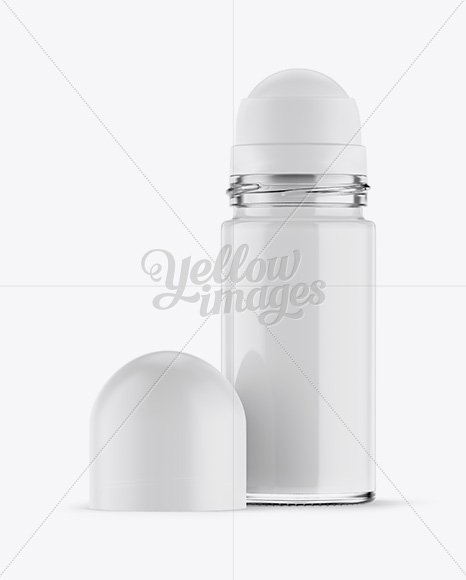 Opened Glass Roll-On Deodorant Mockup