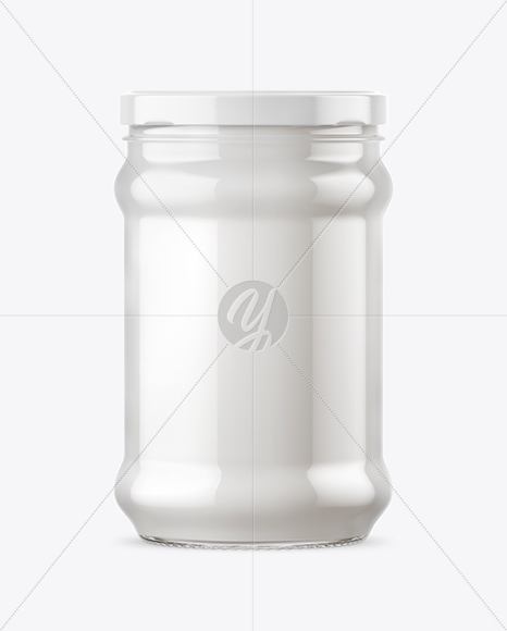 Clear Glass Jar with Coconut Oil Mockup