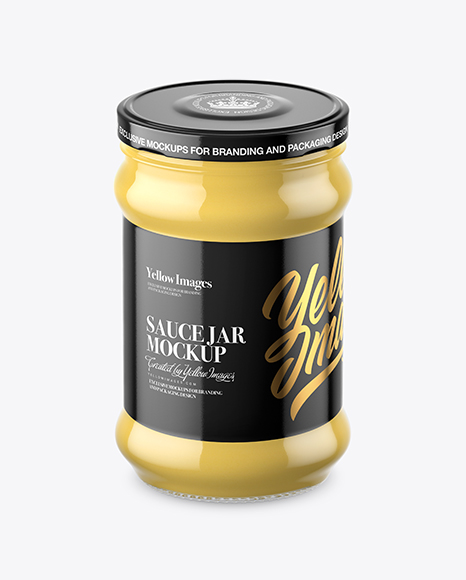 Clear Glass Cheese Sauce Jar Mockup