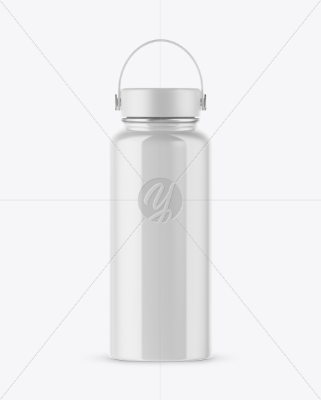 Glossy Wide-Mouth Water Bottle Mockup