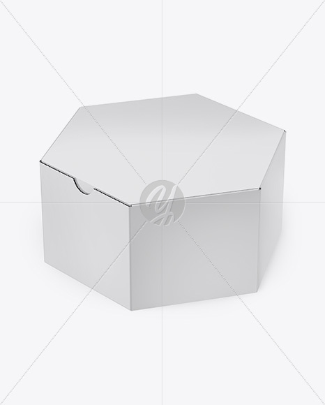 Paper Box Mockup - Half Side View (High Angle Shot)