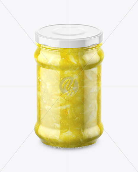 Clear Glass Lemon Jam Jar Mockup