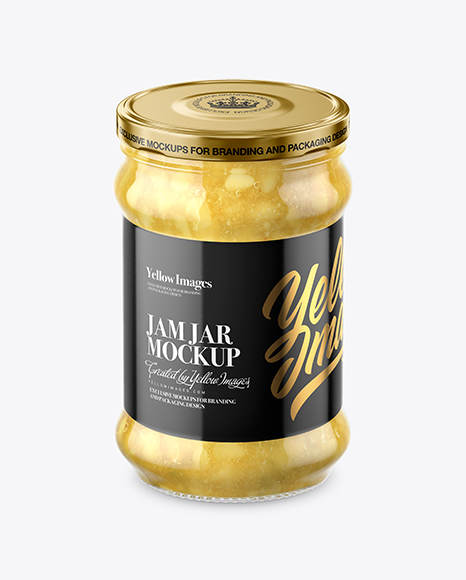 Clear Glass Jar with Pear Jam Mockup - Glass+Jam+Jar+PSD+Mockup+(Free)+by+Graphic+Pear