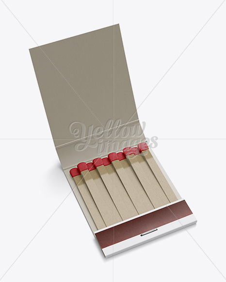 Open Carton Matchbook Mockup - Halfside View