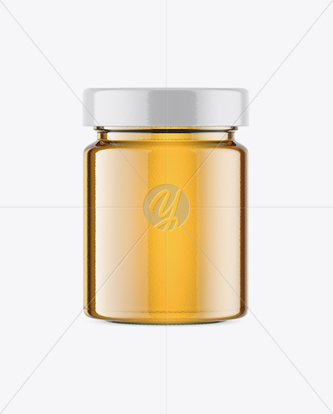 Glass Jar w/ Honey Mockup