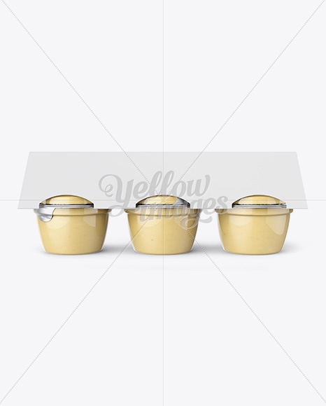 Pear Apple Sauce 6-4 Oz. Cups Mockup - Front View - Free Download