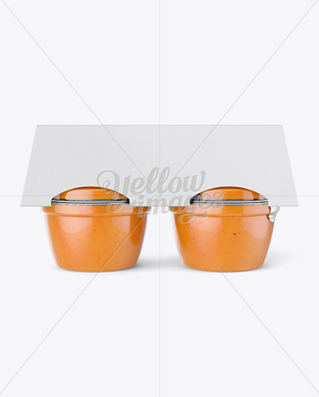 Peach Apple Sauce 4-4 Oz. Cups Mockup - Front View - Free Download