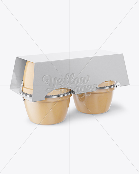 Natural Apple Sauce 4-4 Oz. Cups Mockup - Halfside View - Free Download