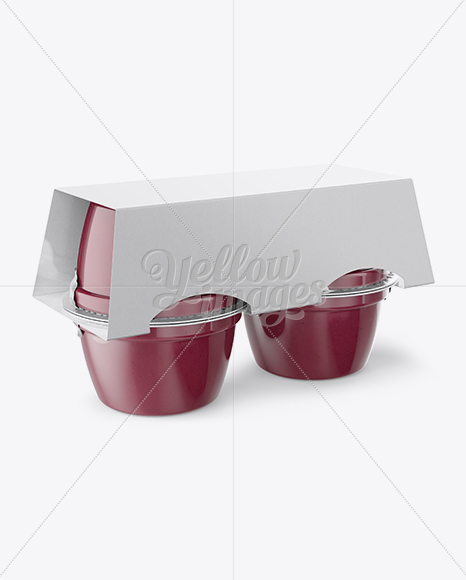 Berry Apple Sauce 4-4 Oz. Cups Mockup - Halfside View