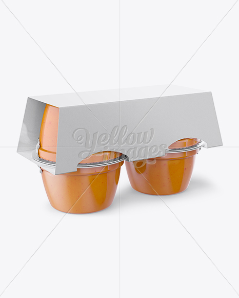 Peach Apple Sauce 4-4 Oz. Cups Mockup - Halfside View