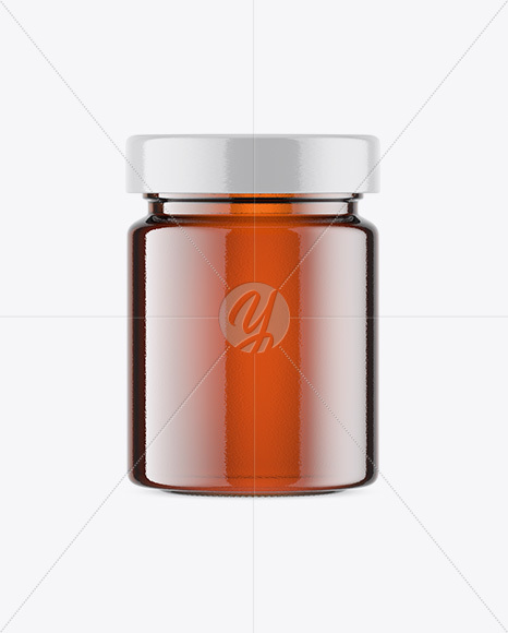 Glass Jar w/ Honey Mockup