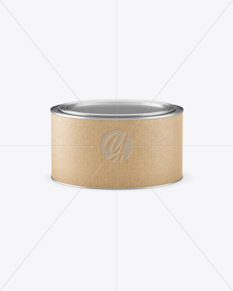 Metallic Paint Can w/ Kraft Label Mockup