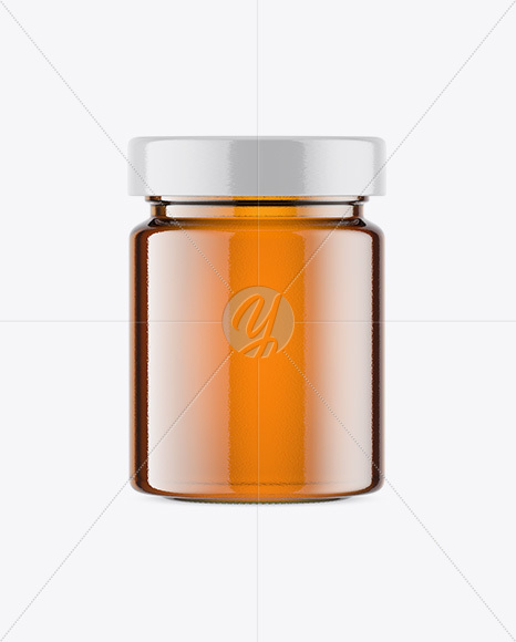 Glass Jar w/ Honey Mockup