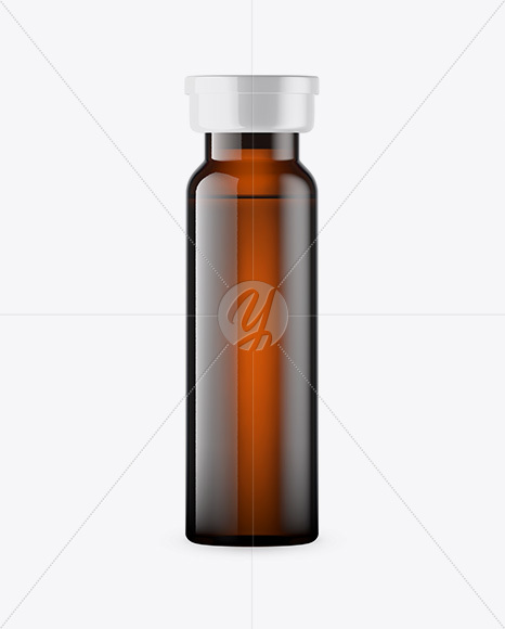 Amber Glass Medical Ampoule Mockup - Free Download Images High Quality