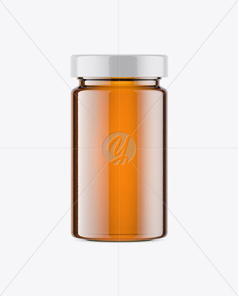 Glass Jar w/ Honey Mockup