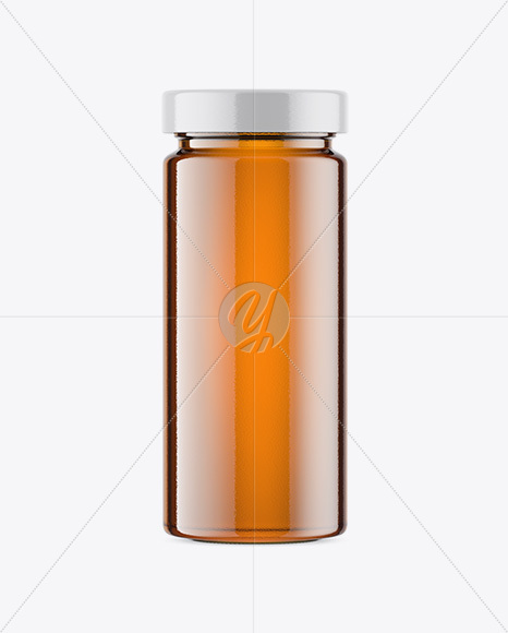 Glass Jar w/ Honey Mockup