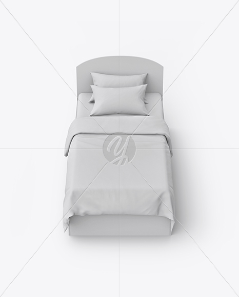 Bed with Cotton Linens Mockup