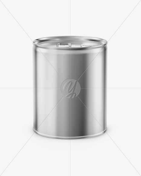 Metallic Paint Pail Mockup - Front View