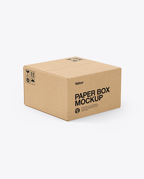 Kraft Box Mockup - Cardboard box mockup