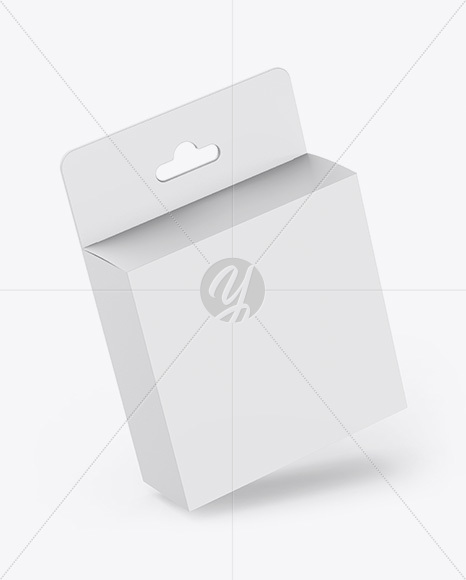 Matte Paper Box with Hang Tab Mockup