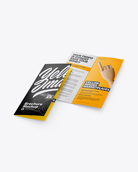 Two Matte Brochures Mockup - Brochures+Mockup+Free