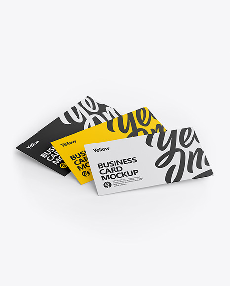 Three Business Cards Mockup