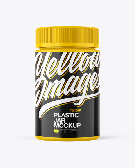 Glossy Plastic Jar Mockup