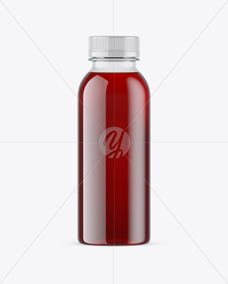 Clear PET Cherry Juice Bottle Mockup