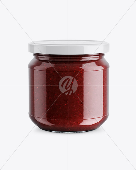 Clear Glass Jar w/ Jam Mockup