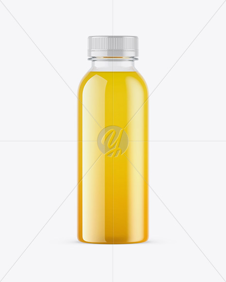 Clear PET Orange Juice Bottle Mockup