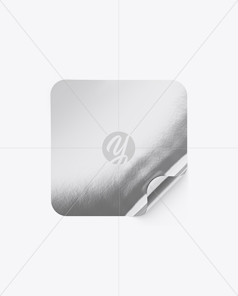 Metallic Square Sticker Mockup