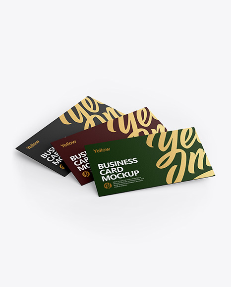 Three Textured Business Cards Mockup