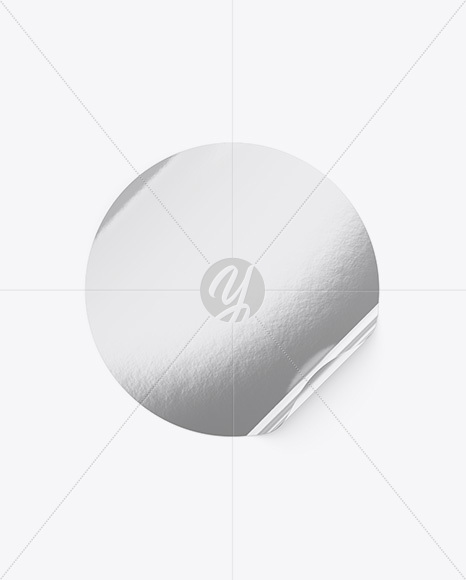 Metallic Round Sticker Mockup