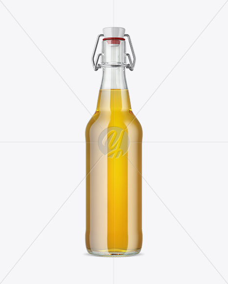 Clear Glass Beugel Beer Bottle Mockup