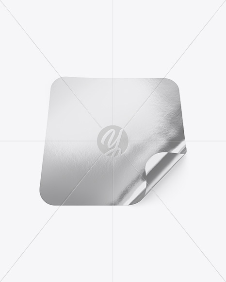 Metallic Square Sticker Mockup