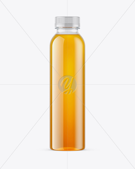 Clear PET Apple Juice Bottle Mockup