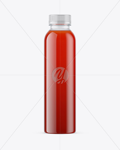 Clear PET Tomato Juice Bottle Mockup