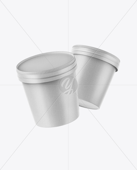 Two Kraft Ice Cream Cups Mockup